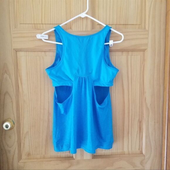 Athleta Heather Blue Mesh Supercharged Tank L - Picture 3 of 6
